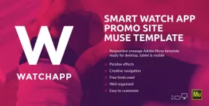 WatchApp - Smart Watch App Promo Muse Template