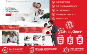 Wedda - Wedding Planner WordPress Theme - TemplateMonster