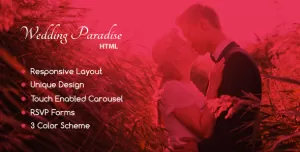 Wedding Paradise – Responsive HTML Template