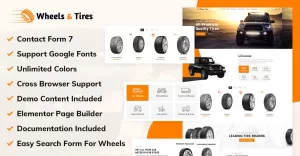 Wheels & Tire Woocommerce Elementor Theme