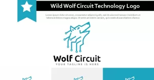 Wild Wolf Head Electronic Circuit Computer Technology Logo