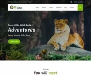 WildLife Zoo WordPress theme for green nature organic jungle safari resort