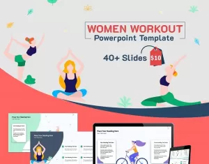Women Work Out PowerPoint template