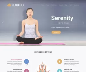 Yoga Studio WordPress theme for meditation healing holistic center prayer