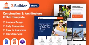 Z-Builder  Construction Elementor HTML Template