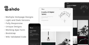 Zando - Creative Minimal Portfolio Landing Page