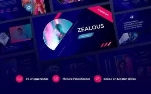 Zealous - Modern Neon PowerPoint Template - TemplateMonster