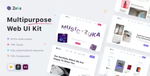 Zuka - Multipurpose  Web UI Kit for Figma