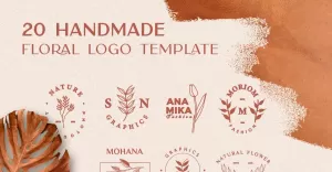 20 Floral Handmade Logo Templates