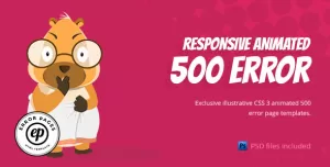 500 Error  CSS Animated HTML Template