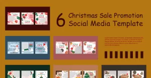 6 Christmas Sale Social Media Template - TemplateMonster