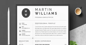 A4, CV Template, Professional Resume, Instant Download