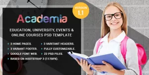 Academia - Education, Course & Event PSD Template