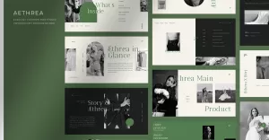 Aethrea – Green Elegant Fashion Portfolio Powerpoint Presentation