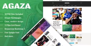 Agaza - News & Magazine PSD Template