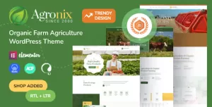Agronix - Organic Farm Agriculture WordPress Theme + RTL