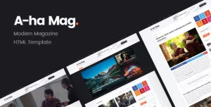 AhaMag  Modern Magazine HTML Template