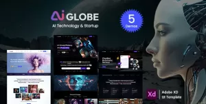 Ai Globe - AI Technology & Startup Business Adobe Template