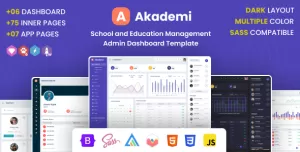 Akademi : School and Education Management Admin Dashboard Template