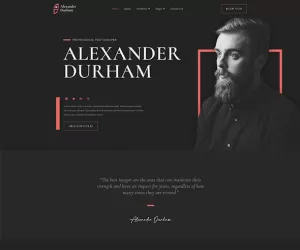 Alexander Durham - Portfolio Photography Elementor Pro Full Site Template Kit