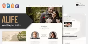 Alife - Wedding Invitation HTML Template