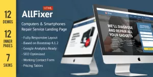 AllFixer - Computers & Smarphones Repair Service Landing Pages Pack