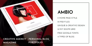 Ambio — Unique Personal Blog  Magazine PSD Theme