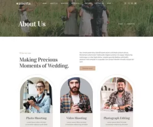 Amerta - Wedding Photography Service Elementor Template Kit