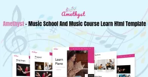 Amethyst - Music School And Music Course Learn Html Template
