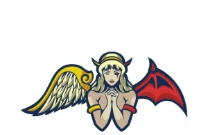 Angel half demon Logo Template