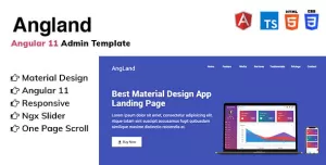 Angland -  Angular 11 App Landing Page
