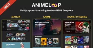 Anime Loop - HTML-sjabloon voor het streamen van anime en films
