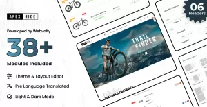 Apexride - bicycles riders and sport prestashop 8 template