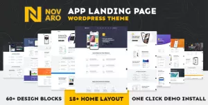 App Landing Page WordPress Responsive Theme for Software & Technology Development Company - Novaro
