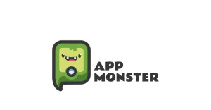 App Monster Mascot Cartoon Logo