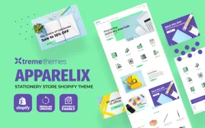 Apparelix - Stationery Clean Shopify Theme - TemplateMonster