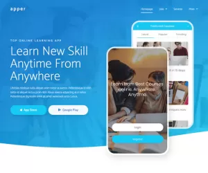 Apper  Mobile App & SaaS Startup Elementor Template Kit