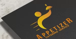 Appetizer - a Professional Restaurants And Catering Service Logo Template In Orange and Blue