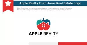 Apple Realty Fruit House Home Real Estate Logo