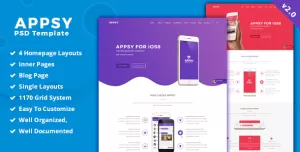 APPSY - App Landing Page  PSD Template