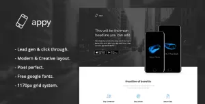 Appy - App Landing Page PSD Template