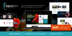 AquaPro  Aquarium Installation and Maintanance Services WordPress Theme + Store