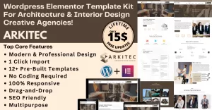 ARKITEC -  Interior Design, Construction & Architecture WordPress Elementor Template Kit