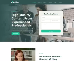 Artion  Content Copywriting Services Elementor Template Kit