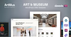 Artmus  – Museum Gallery WordPress Elementor Theme