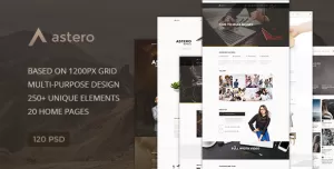 Astero — Multipurpose Portfolio  Blog  Store PSD Template