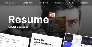 Återuppta UX / UI Designer PowerPoint-mall - TemplateMonster