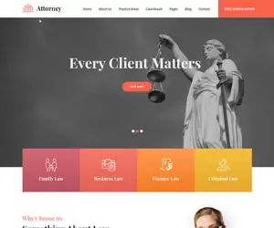 Attorney WordPress theme for lawyer legal law firms and consultation SKT