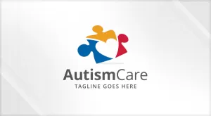 Autism - Care - Puzzle - Heart - People logo - Logos & Graphics