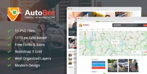 AutoBot - Traffic News Magazine PSD Template